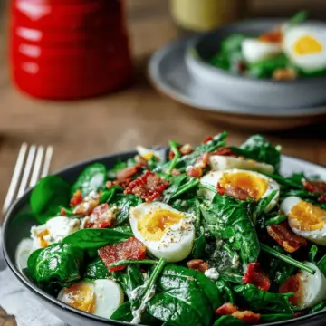 Spinach Salad with Bacon and Eggs