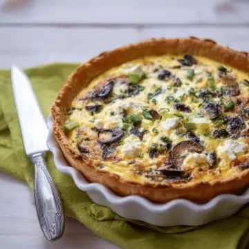 Leek, Mushroom, and Goat Cheese Quiche