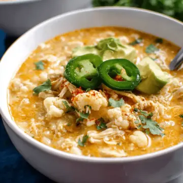 Creamy White Bean Chicken Chili With Cauliflower