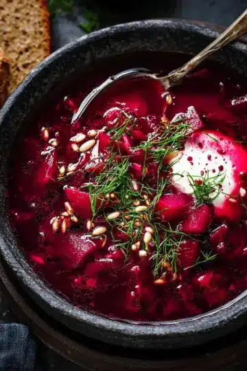 Borscht (beetroot soup)