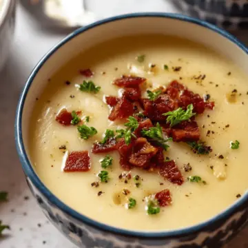 Cauliflower Potato Soup with Chipotle Bacon.
