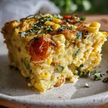 Summer Veggie Cornbread Casserole
