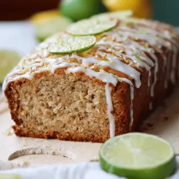 Coconut Banana Bread with Lime Glaze