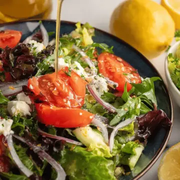 Mixed Green Salad with Honey Lemon Dressing