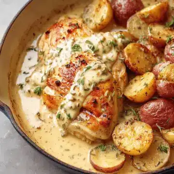 Chicken and Potatoes with Dijon Cream Sauce