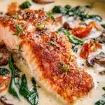 Tuscan Salmon with Parmesan Cream Sauce