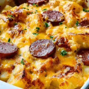 Cheesy Potatoes with Smoked Sausage
