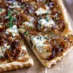Caramelized Onion Tart with Gorgonzola and Brie