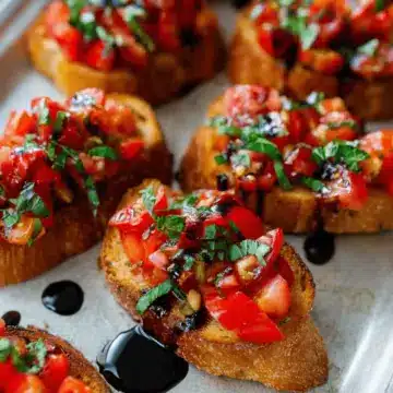 Tomato Basil Bruschetta with Balsamic Drizzle