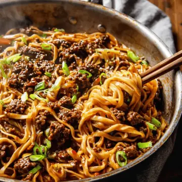 Mongolian Ground Beef Noodles