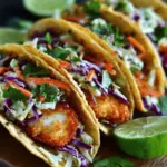 Crispy Fish Tacos with Cilantro Lime Slaw