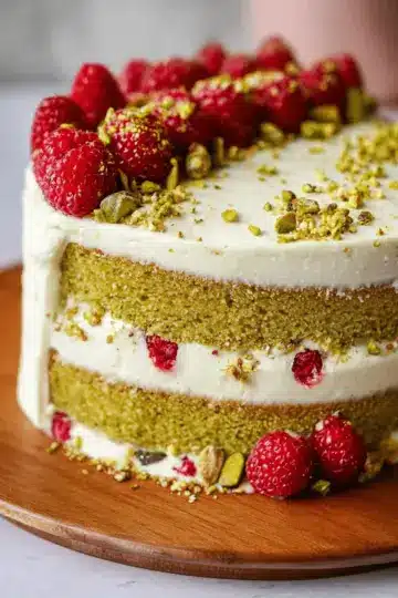 Pistachio Raspberry Cake