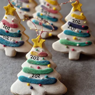 Salt Dough Fingerprint Christmas Tree Ornaments