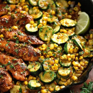 Garlic Butter Chicken with Zucchini and Corn - One-Pan, 30-Minute Meal