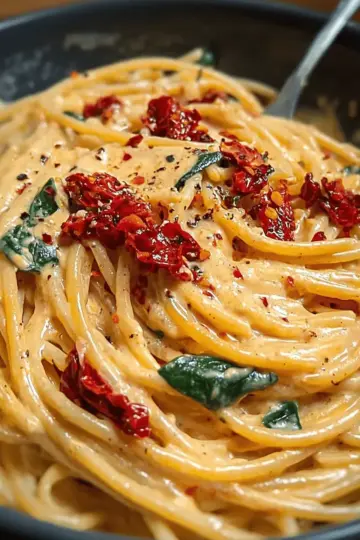 Sun-Dried Tomato Cream Sauce Spaghetti
