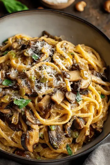 Caramelized Leek and Mushroom Gruyere Pasta