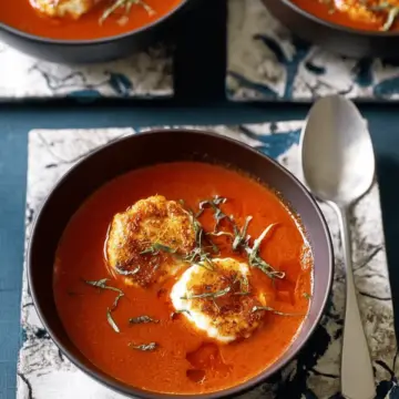 Tomato Soup With Cheese Dumplings