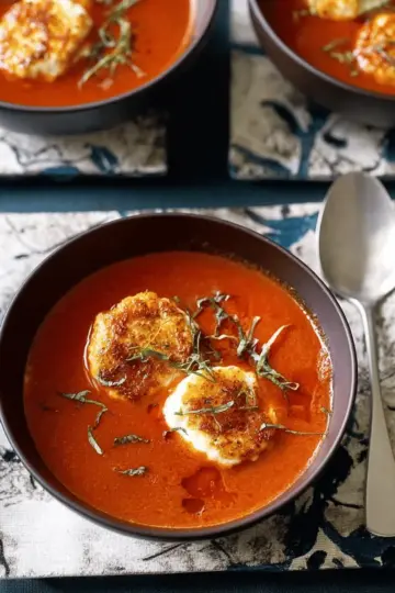 Tomato Soup With Cheese Dumplings