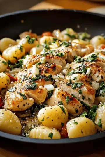 Garlic Chicken Gnocchi Skillet