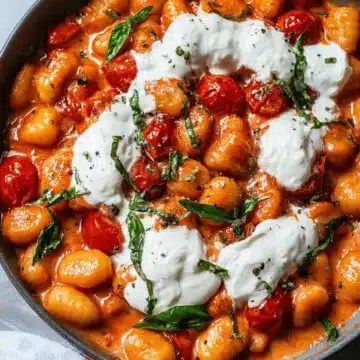 Creamy Tomato Gnocchi with Burrata