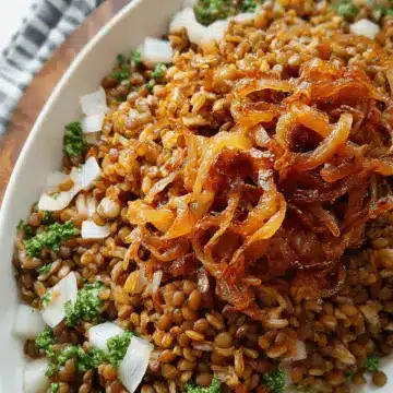 Mujadara (Lentils and Rice with Caramelized Onions)