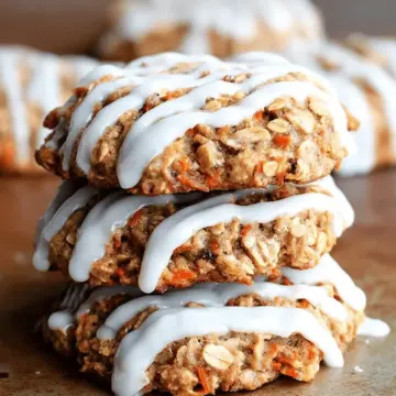 Carrot Cake Oatmeal Cookies with Cream Cheese Glaze