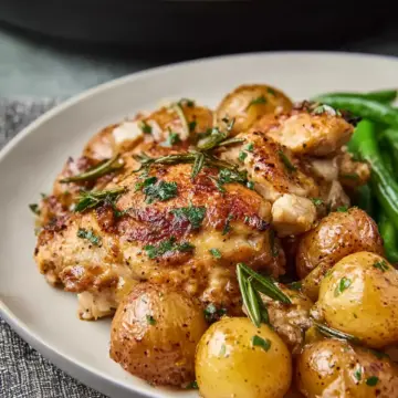 Slow Cooker Parmesan Garlic Chicken and Potatoes