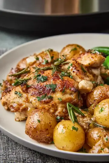 Slow Cooker Parmesan Garlic Chicken and Potatoes
