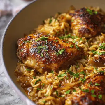 French Onion Chicken & Orzo