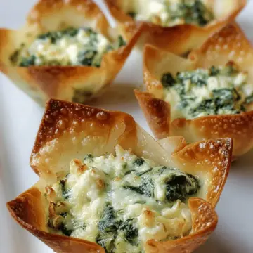 Spinach Artichoke Wonton Cups