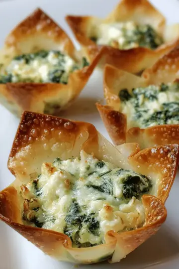 Spinach Artichoke Wonton Cups