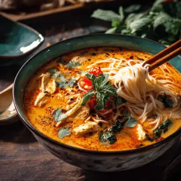 Thai Red Curry Chicken Noodle Soup.