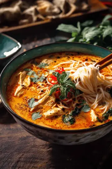 Thai Red Curry Chicken Noodle Soup.