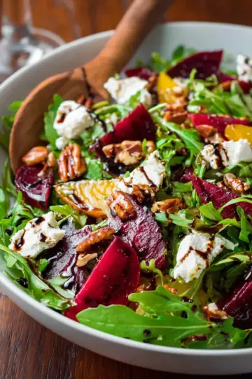 Roasted Beet Salad with Goat Cheese and Balsamic