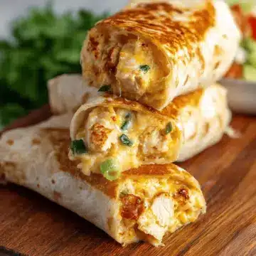 Cheesy Garlic Chicken Wraps