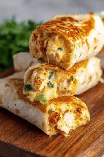 Cheesy Garlic Chicken Wraps