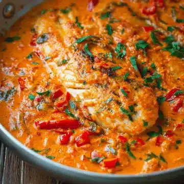 Tilapia in Roasted Pepper Sauce