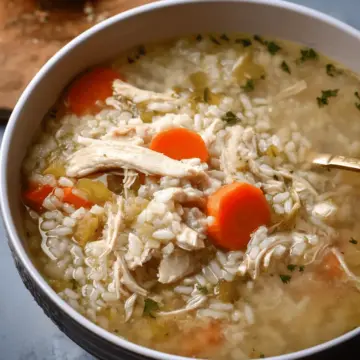 Slow Cooker Lemon Chicken Rice Soup