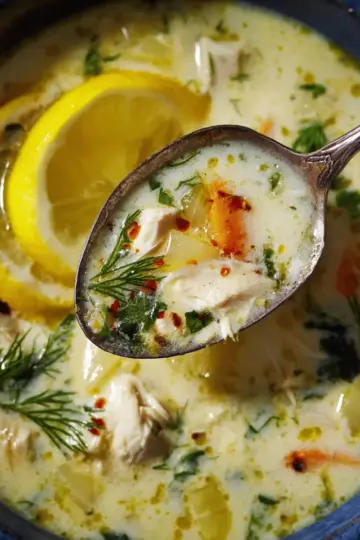 Avgolemono Greek Lemon Chicken Soup