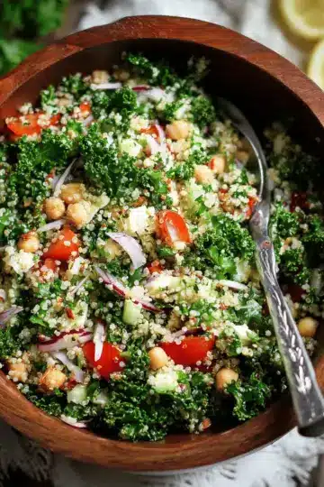 Quinoa Kale Salad with Lemon Dressing