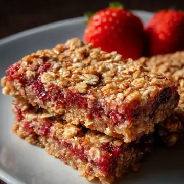 Strawberry Oatmeal Breakfast Bars