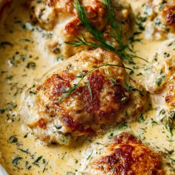 Creamy Oven Baked Chicken Thighs
