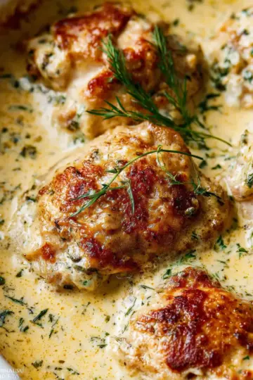 Creamy Oven Baked Chicken Thighs