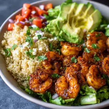 Shrimp Avocado Quinoa Bowls