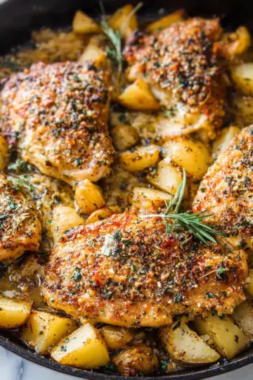Baked Garlic Parmesan Chicken & Potatoes
