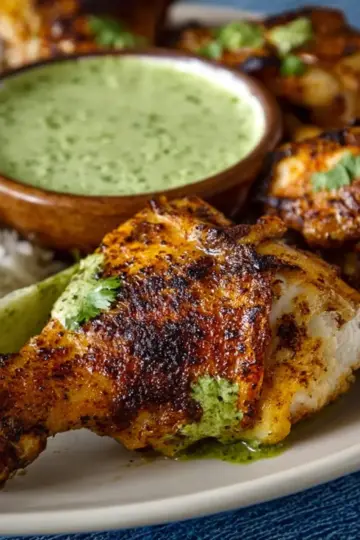 Peruvian Chicken with Green Sauce