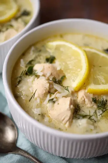 Greek Lemon Chicken Rice Soup (Avgolemono)
