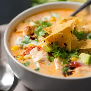 Creamy Chicken Tortilla Soup {GF}