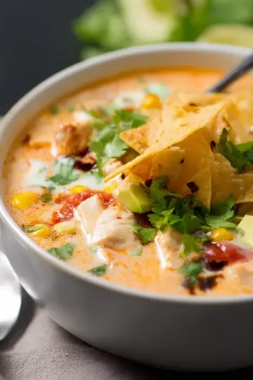 Creamy Chicken Tortilla Soup {GF}