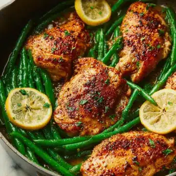 Lemon Garlic Butter Chicken and Green Beans Skillet